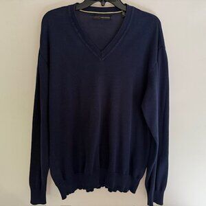 Golf Sweater Greg Norman Blue V Neck Men's Size L Pullover